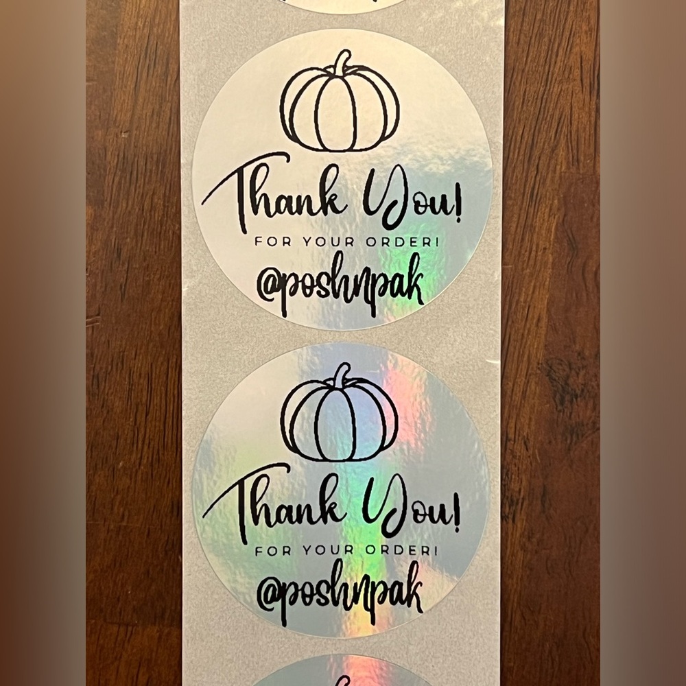 NEW! 100 SILVER HOLOGRAPHIC CUSTOM STICKERS with your Closet name- Pumpkin